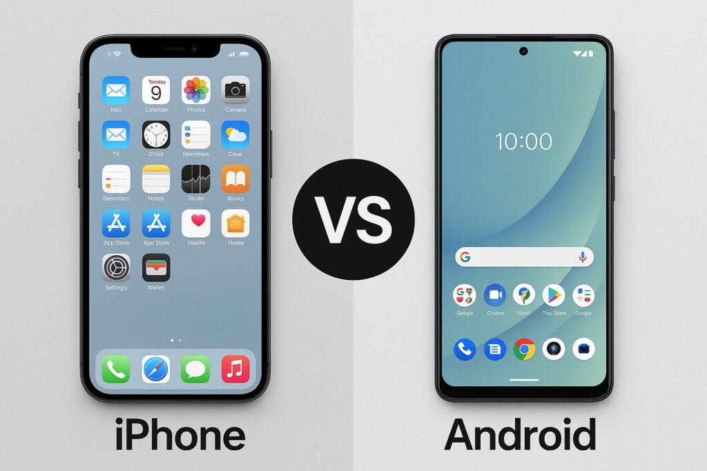 iPhone 和 Android 手機示意圖