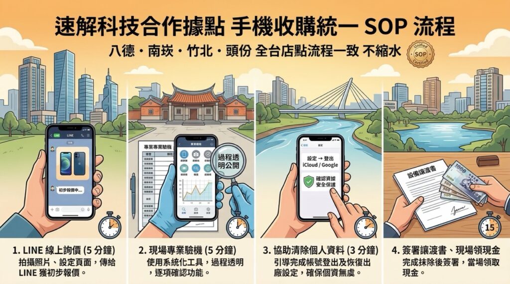 新竹苗栗桃園高價收購手機流程圖