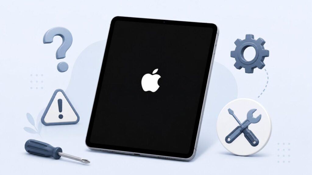 iPad 也會出現白蘋果的問題,和 iPhone 的狀況不太一樣